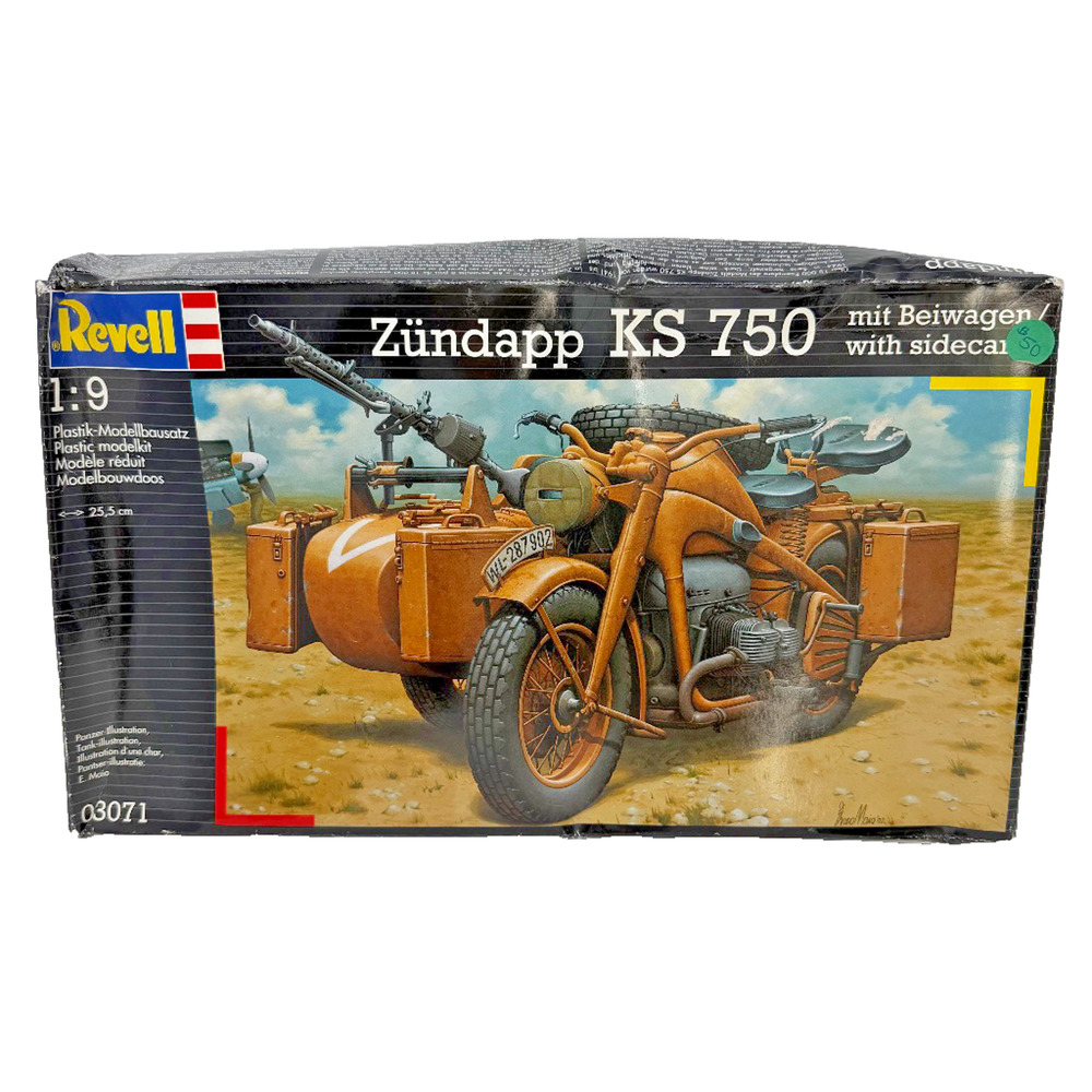 2002 Revell 03071 Zundapp KS 750 w/ Sidecar 1:9 Plastic Model Kit Made in Italy